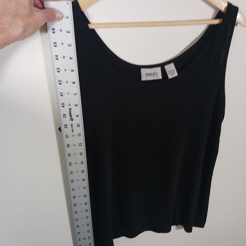 Chicos Travelers Size XL, Black Sleeveless Top Soft Knit, Tank, Versatile Travel - Picture 11 of 13